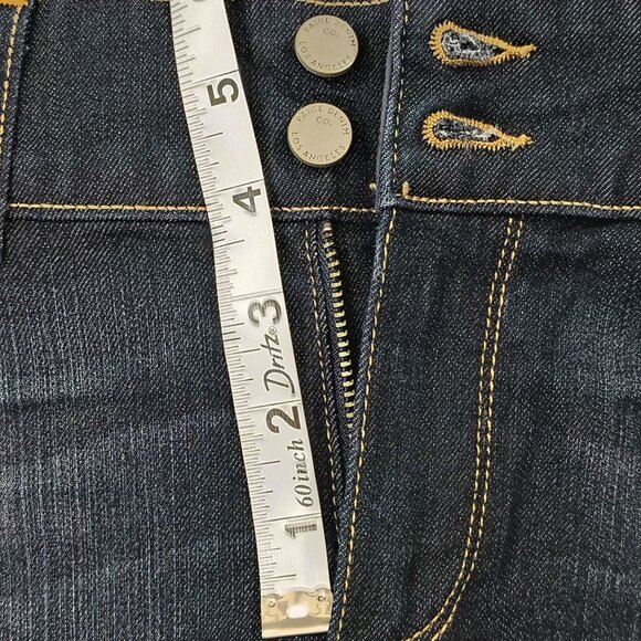 Paige Dark Wash Flared Denim Jeans Womens Size 29 Hidden Hills Stretch USA Made - Picture 15 of 16